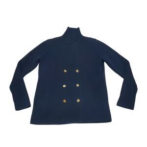 Vtg Lauren Ralph Lauren L Double Breasted Knit Cardigan Sweater Preppy Coastal